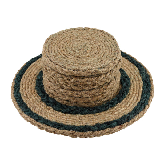 Jute Green Coaster Set, handmade coaster set , Round design Green coasters CS022