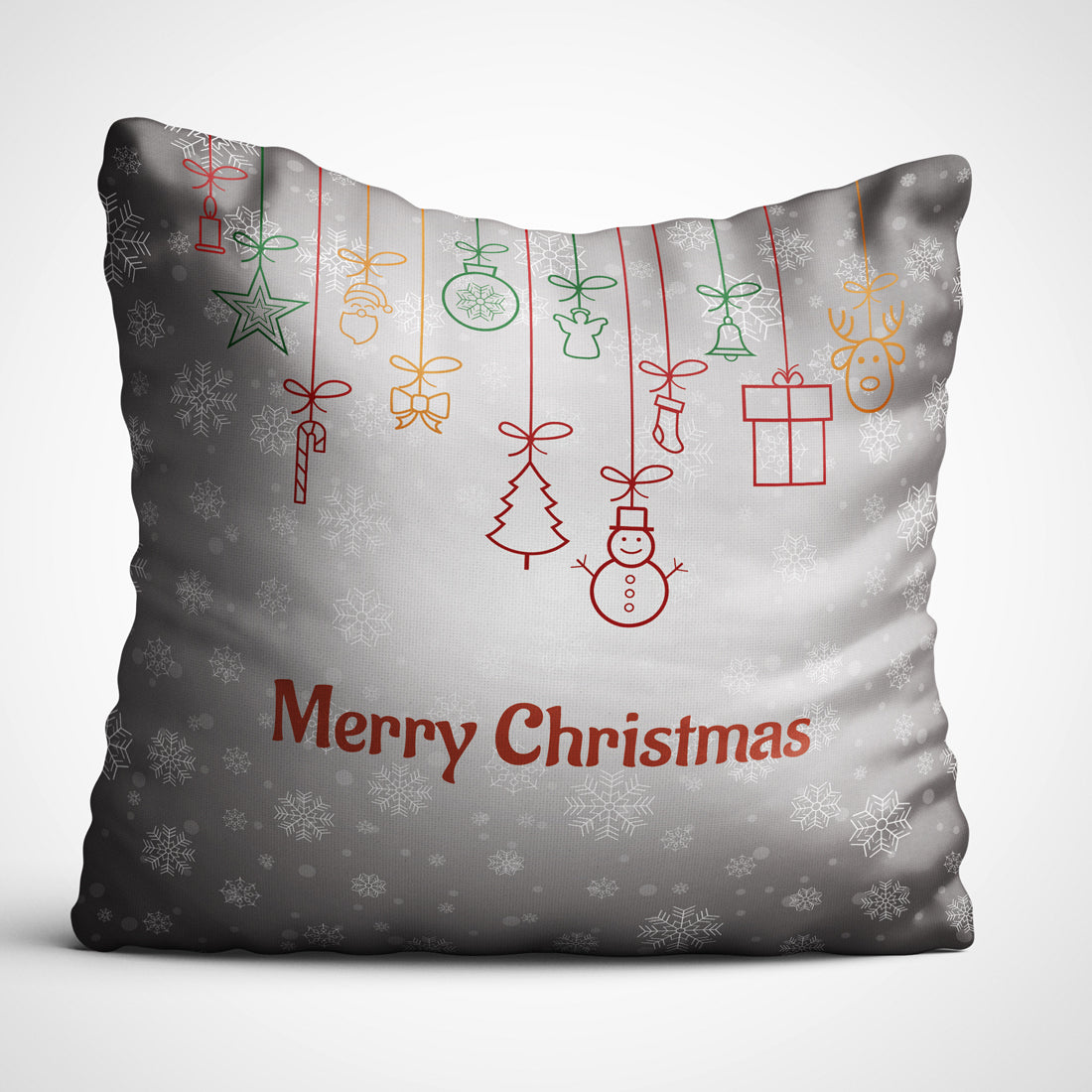 Indiyaza Gift Christmas Decorative Christmas Ornaments Printed 12x12 inches with Filler - Christmas Cushion, Christmas Decorations for House, Xmas Decorations