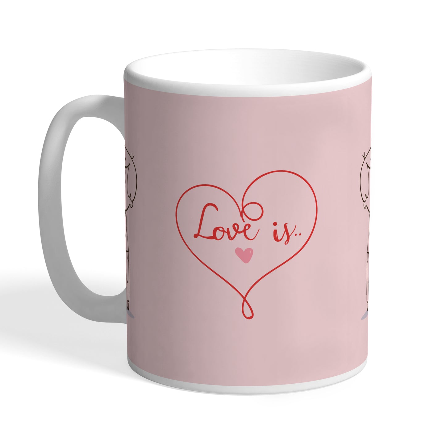 Indiyaza Gift Love For Him Her Couple Ceramic Coffee Mug Light Pink Colour 330ml