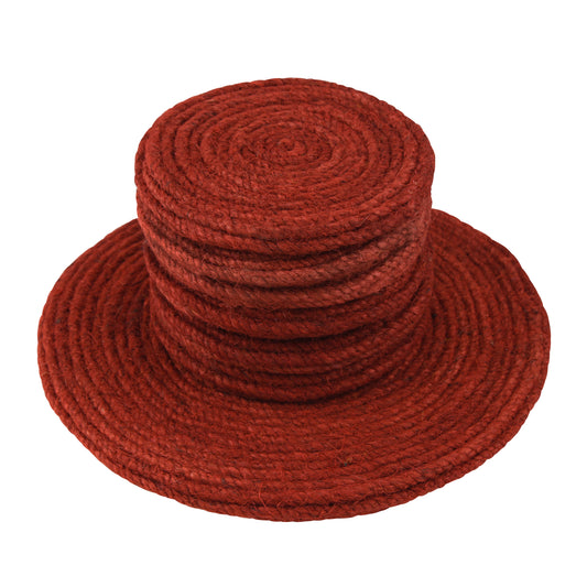 Jute Red Coaster Set, handmade coaster set , Round design Red coasters CS017,