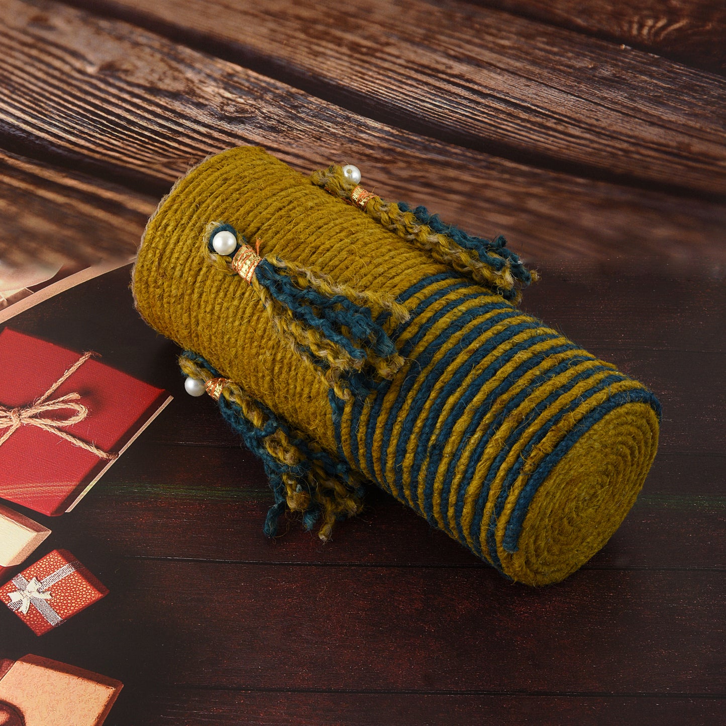 Vases for home décor, Jute Floral vase, unique design vase, Jute handcraft vase V08