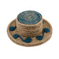 Jute Blue Flower  Coaster Set, handmade coaster set , Round design Blue coasters CS019