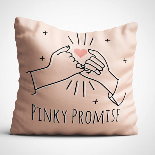 Indiyaza gift Pinky Promise Digitally Printed Throw Pillow Cover/Case in Micro Stain Fabric Decorative for Couch Bed Car 12x12 cm Single with Filler Sepia