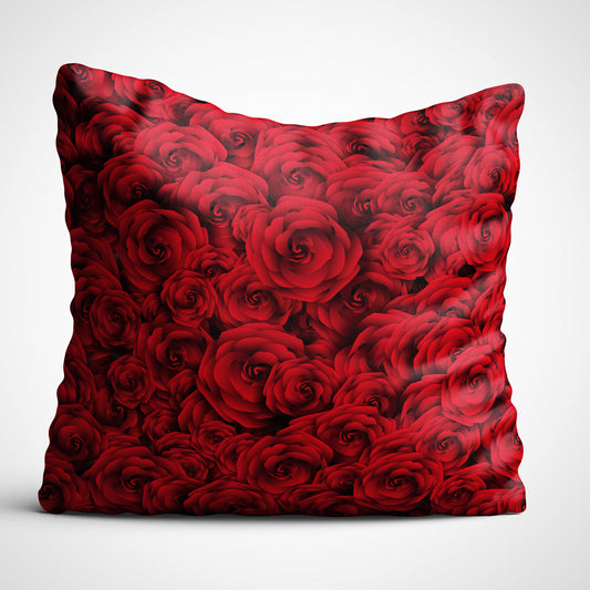 Indiyaza gift Roses Digitally Printed Throw Pillow Cover/Case in Micro Stain Fabric Decorative for Couch Bed Car 12x12 cm Single with Filler Rose Red