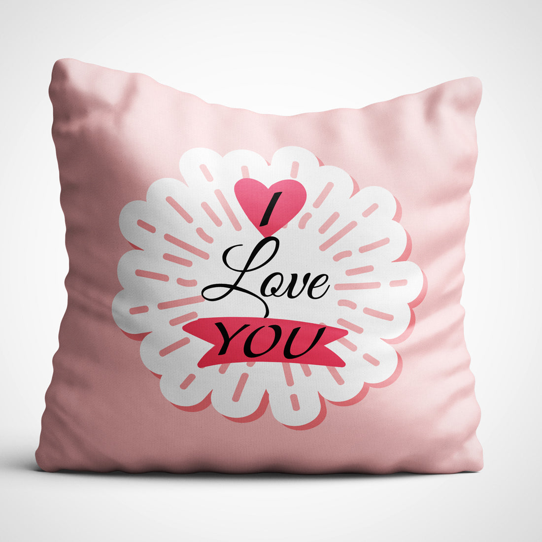 Indiyaza Gift for I Love You cushion cover micro stain for love for girl (12x12)