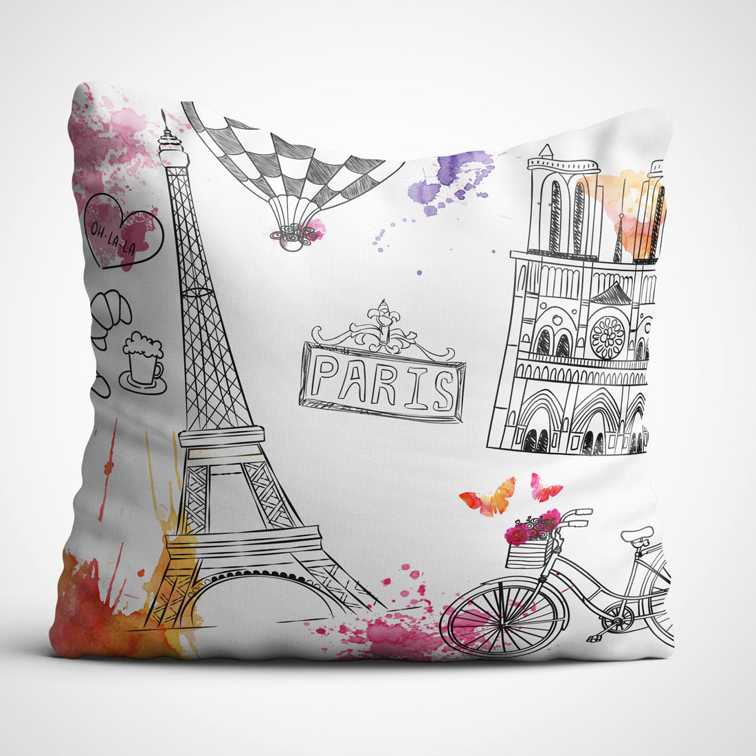 Indiyaza Gift valenitne's day gift for Paris cushions 12x12