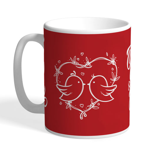 Indiyaza Gift Valentine Gift For Him Her Couple Together Swing Fell In Love Kiss me Coffee Mug Red