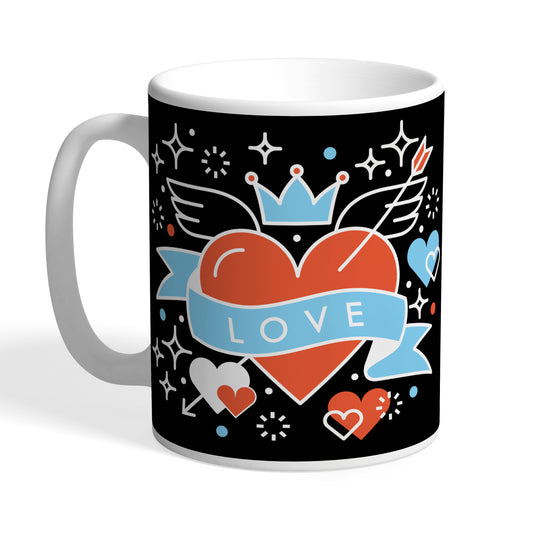 Indiyaza Gift Love Ceramic Coffee Mug 330ml Black Colour