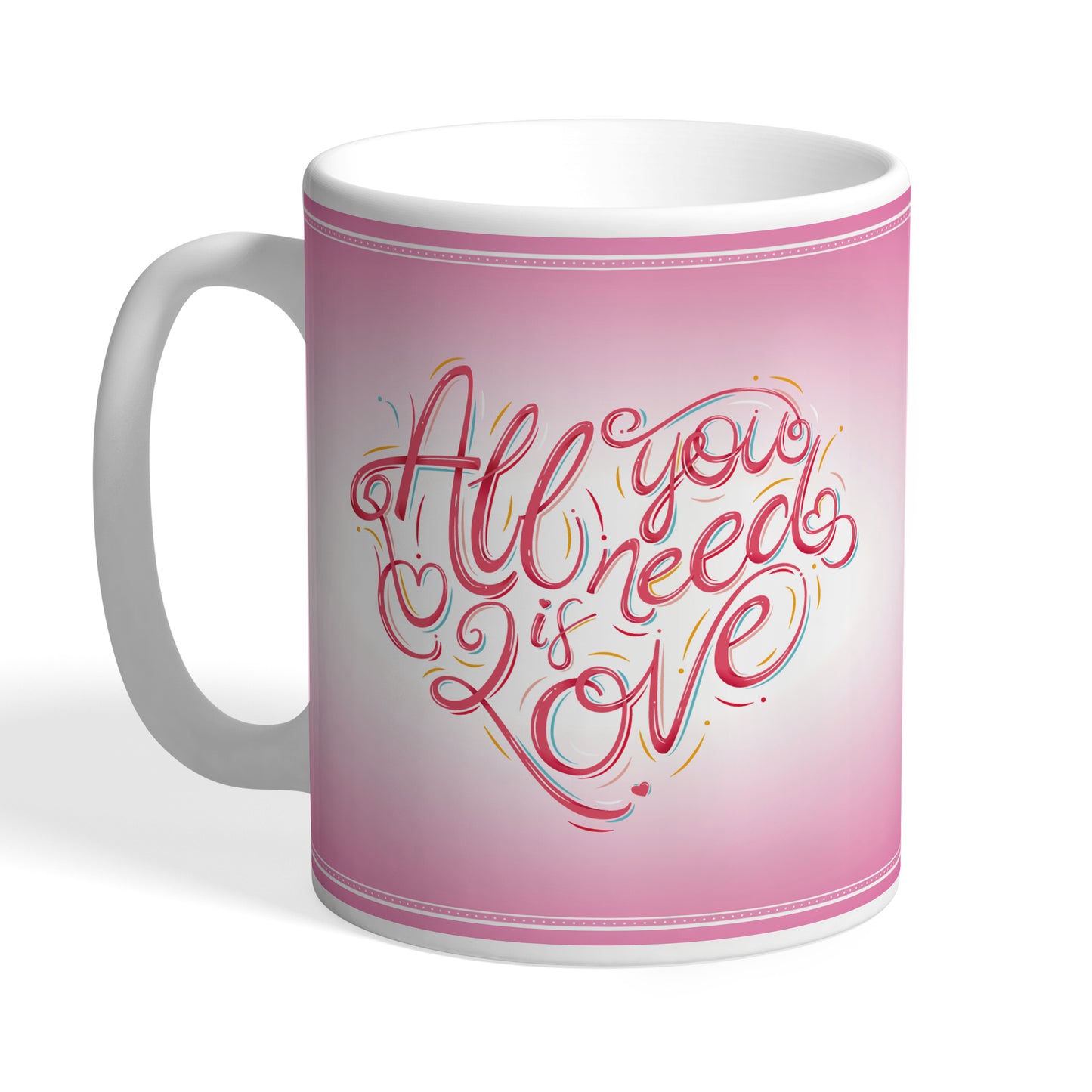 Indiyaza Gift Ceramic Coffee Mug All you need is love Pink