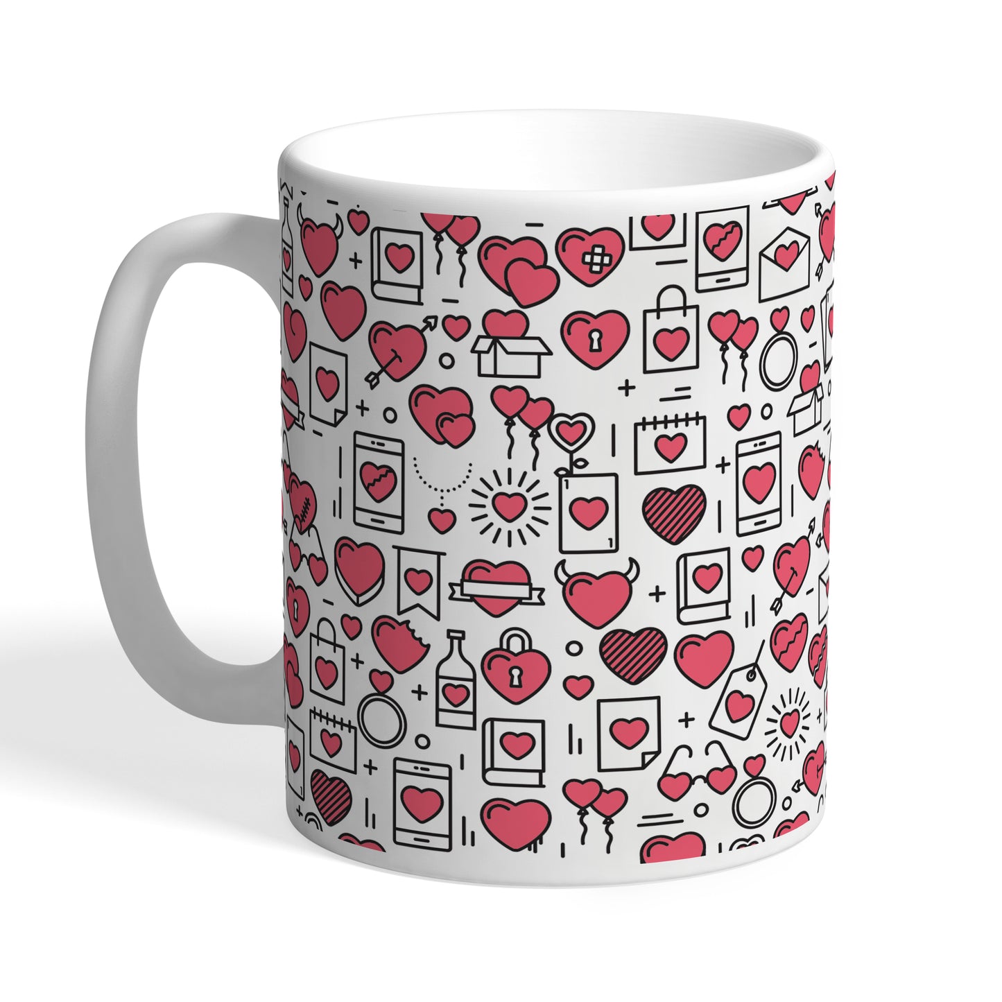 Indiyaza Gift Simble Love Heart Message Story Ceramic Coffee Mug Red