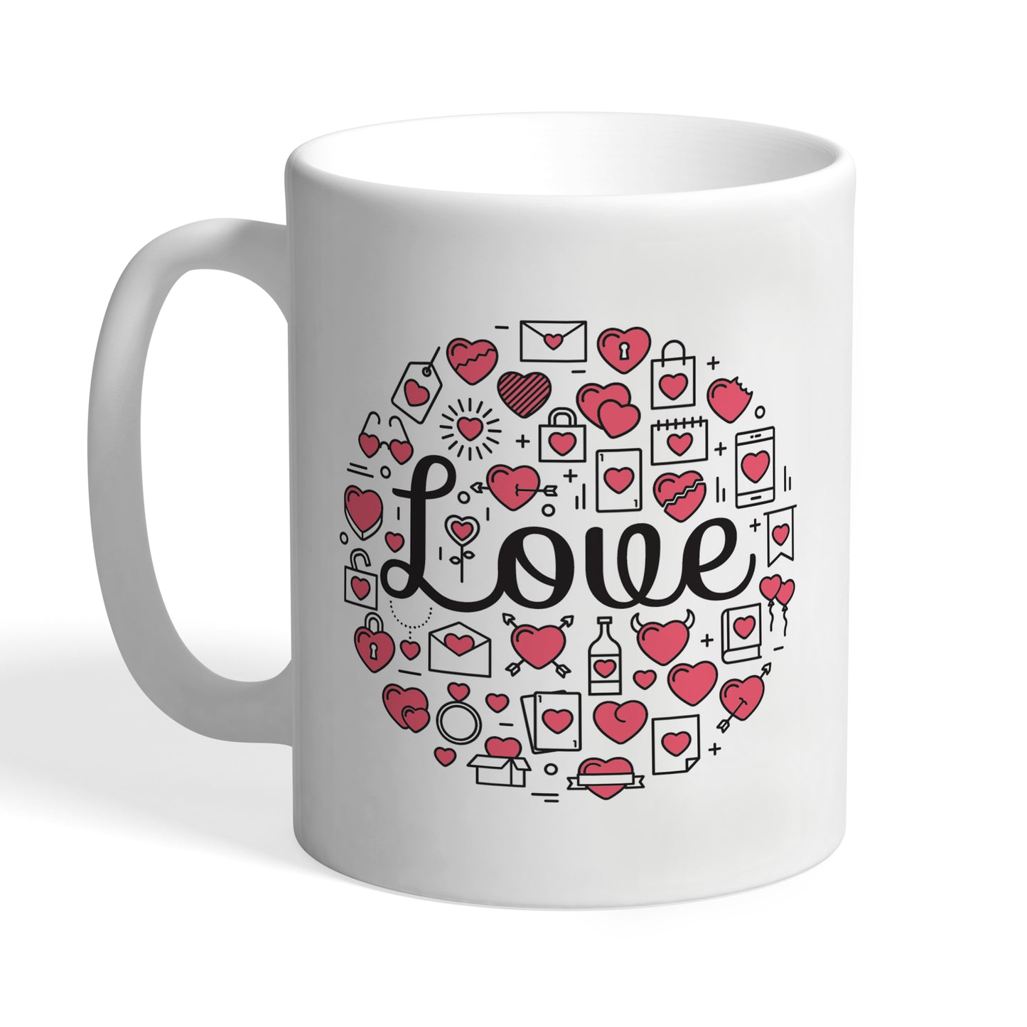 Indiyaza Gift Ceramic Coffee Mug Valentine's Simble 330ml