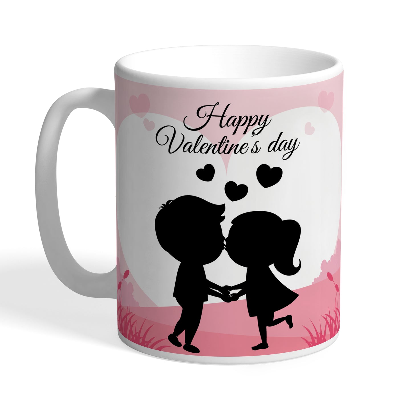 Indiyaza Gift Happy Valentine's day Love Couple Kiss me For Him Her (330ml Pink)