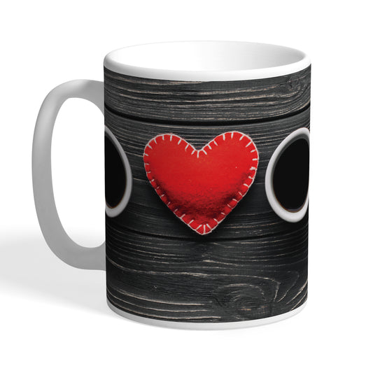 Indiyaza Gift Love Couple Heart Ceramic Coffee Mug Black 330ml