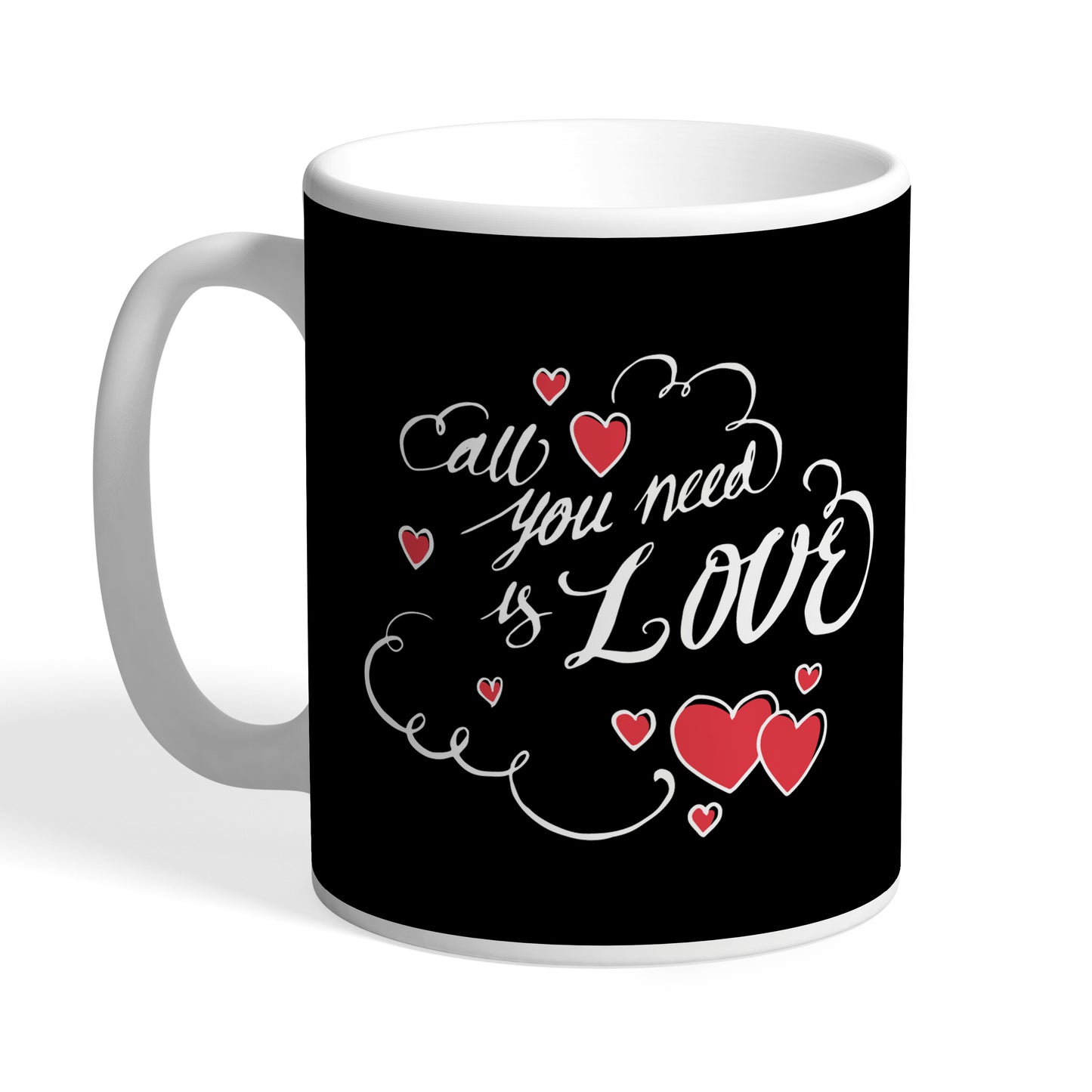 Indiyaza Gift All You need is love 330 ml Ceramic Coffee Mug Black