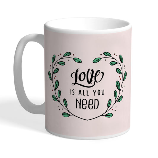 Indiyaza Gift Love is All you need 330 ml Ceramic Coffee Mug Cream