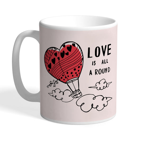 Indiyaza Gift Love Is All Round Ceramic Coffee Mug Cream Colour 330ml