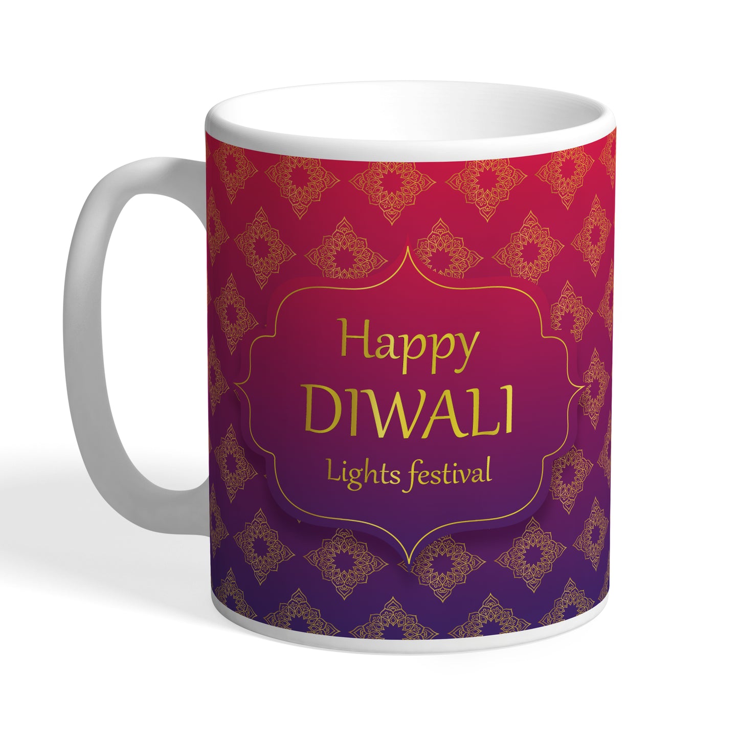 Indiyaza Gift Ceramic coffee Mug Happy Diwali Festival of Lights 330ml Multicolour