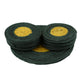Jute Green Yellow Coaster Set, handmade coaster set , Round design coasters CS012