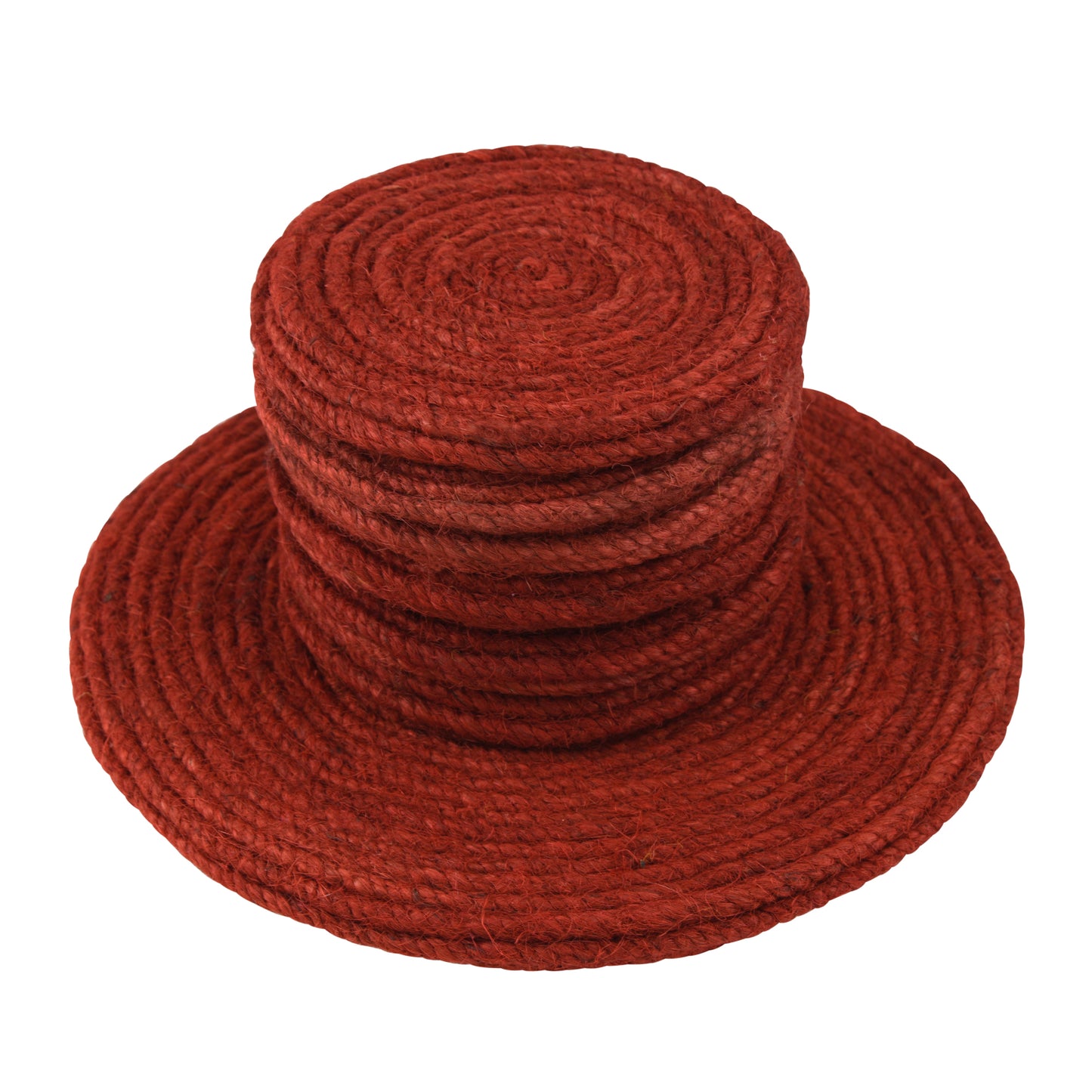 Jute Red  Coaster Set, handmade coaster set , Round design Red coasters CS017,