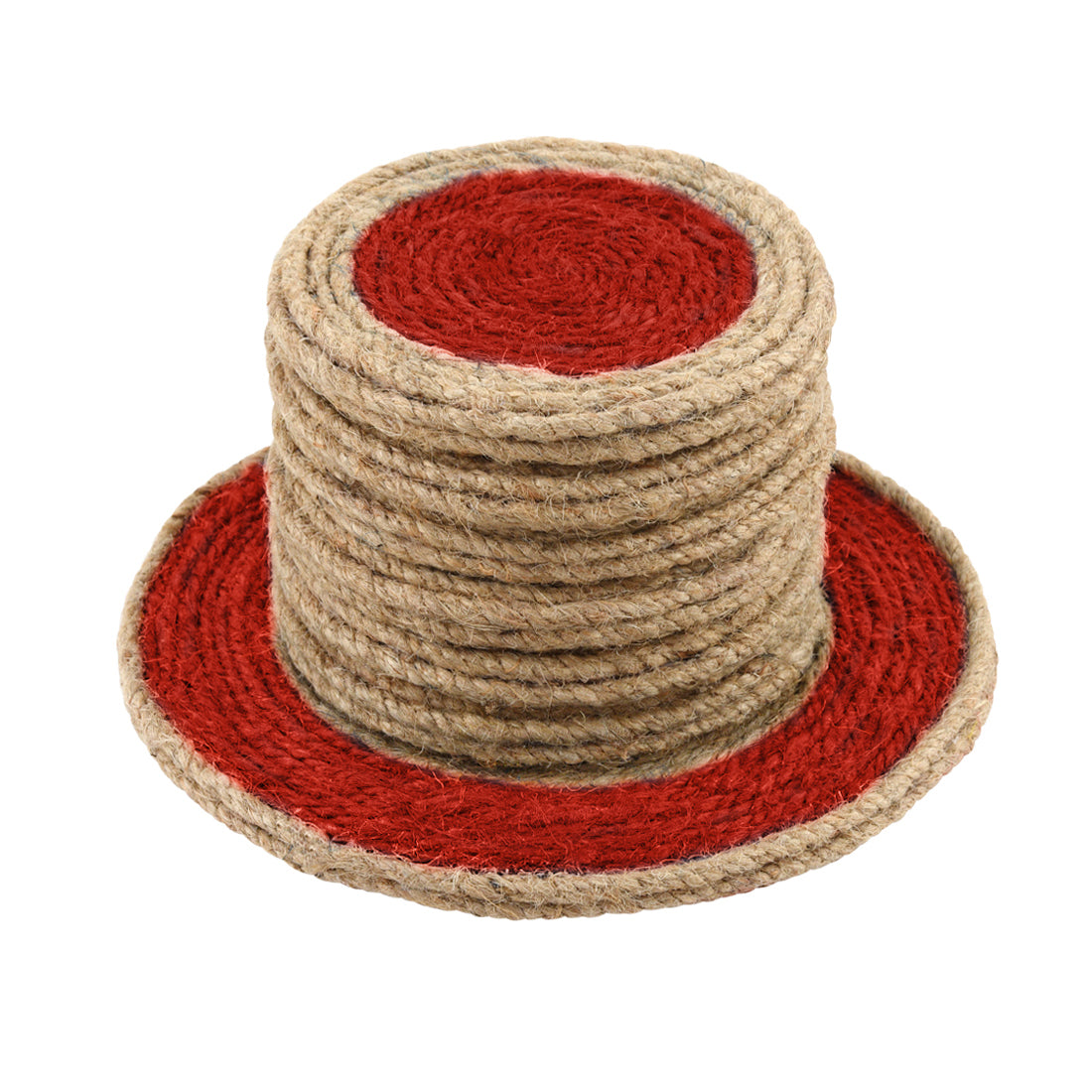 Jute Red Brown Coaster Set, handmade coaster set , Tea coaster CS03