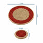 Jute Red Brown Coaster Set, handmade coaster set , Tea coaster CS03