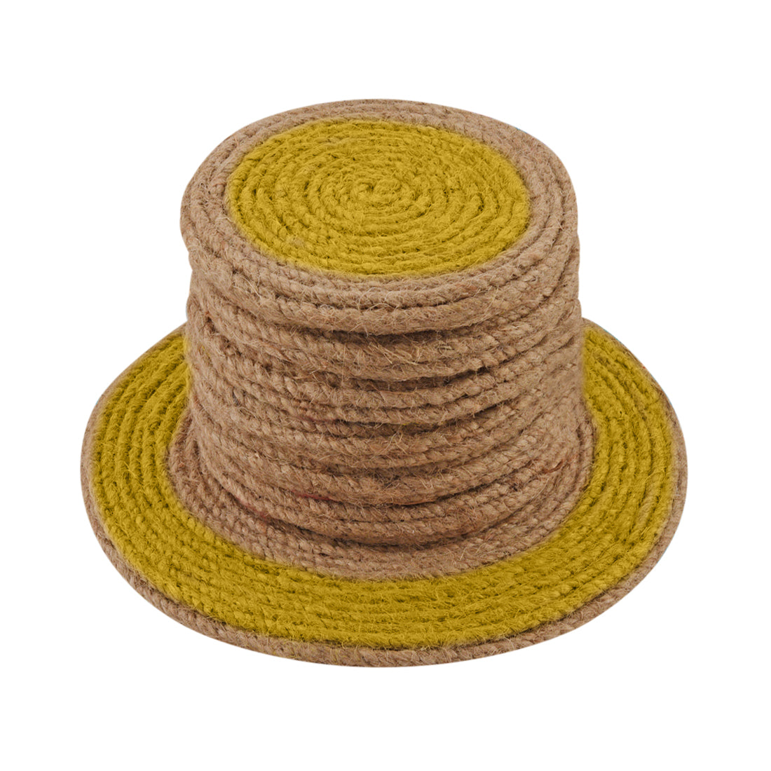 Jute Yellow Brown Coaster Set, handmade coaster set , Tea coaster CS07