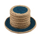 Jute Blue Brown Coaster Set, handmade coaster set , Blue Brown Round design coasters CS01