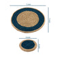 Jute Blue Brown Coaster Set, handmade coaster set , Blue Brown Round design coasters CS01