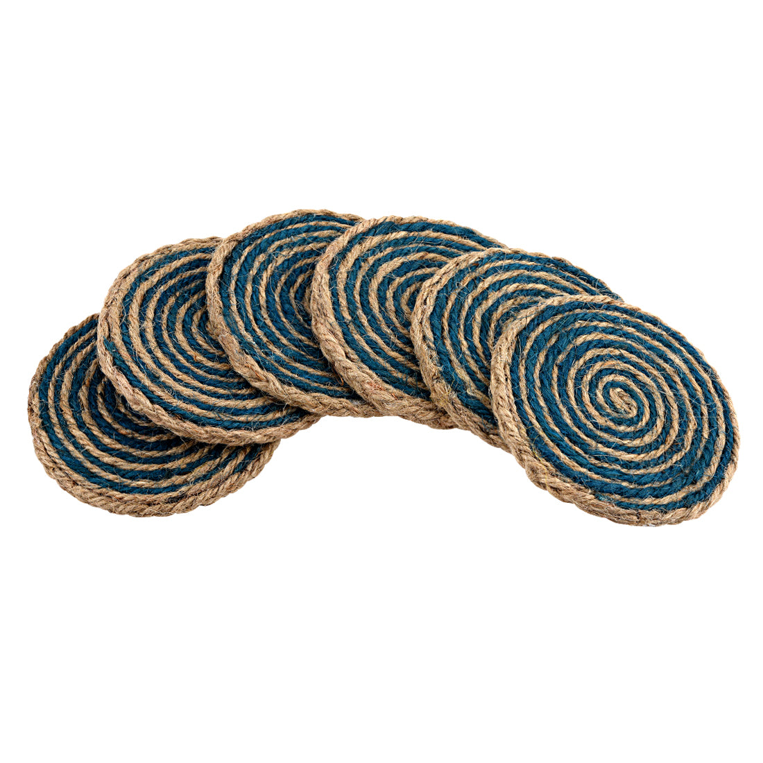 Jute Blue Brown Coaster Unique design coaster set, fancy coaster home décor coaster_C6_13