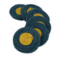 Jute Blue Yellow Coaster, Unique design coaster set, fancy coaster home décor coaster_C6_02