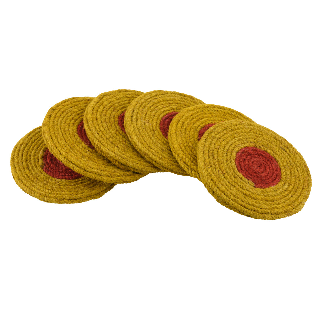 Jute Red Yellow Coaster Unique design coaster set, fancy coaster home décor coaster_C6_08