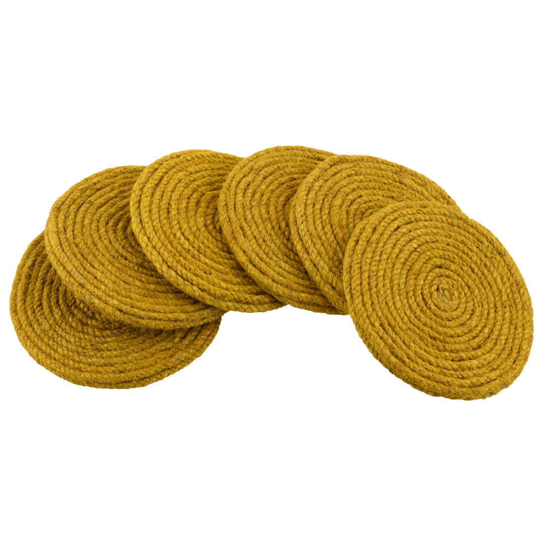 Jute Yellow Coaster Unique design coaster set, fancy coaster home décor coaster_C6_07