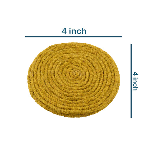 Jute Yellow Coaster Unique design coaster set, fancy coaster home décor coaster_C6_07