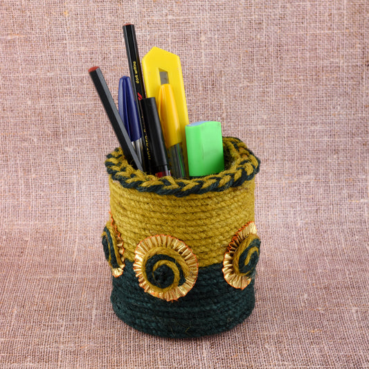 Jute Pen stand/desk Organizer/pen holder