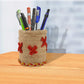 Jute Pen stand/desk Organizer/pen holder