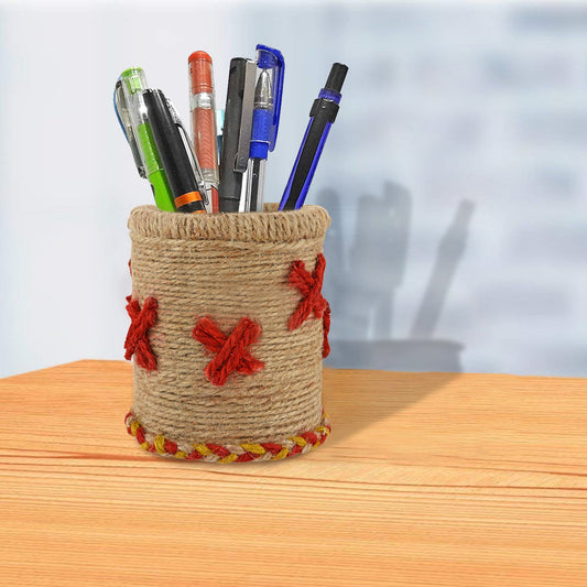 Jute Pen stand/desk Organizer/pen holder