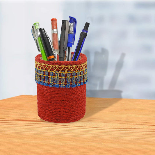 Jute Pen stand/desk Organizer/pen holder