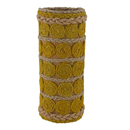 Vases for home décor, Jute Round circle vase, unique design vase, Jute handcraft vase V06