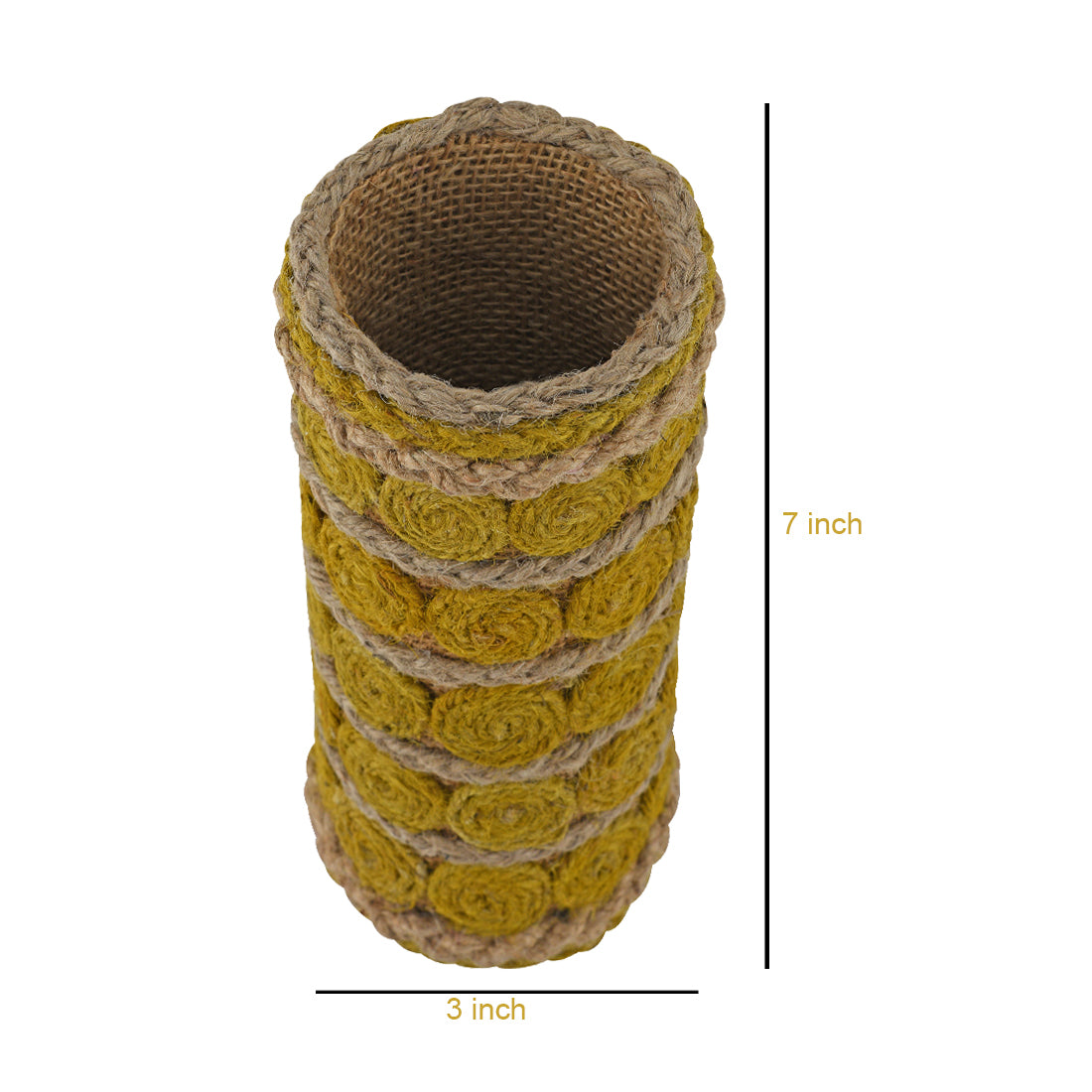 Vases for home décor, Jute Round circle vase, unique design vase, Jute handcraft vase V06